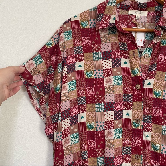 NWT Easel Patchwork Heart mini dress - Picture 7 of 8